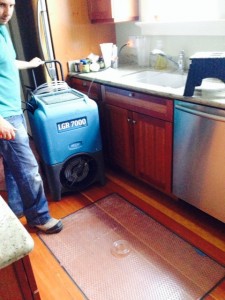 drying flooded wood floor seattle